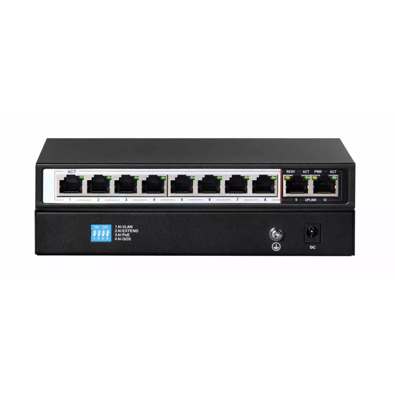 Switch Extralink PERSES 8x Gigabit PoE/PoE+ 2x RJ45 Uplink 96W