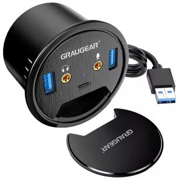 Hub USB GRAUGEAR G-THUB-AU-60 USB 3.2 Gen 1 Type-A czarny