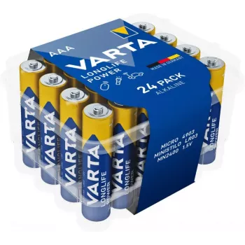 Alkaliczny zestaw baterii Varta AAA (R3) Longlife Power — 24 sztuki