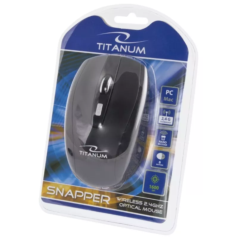 TITANUM TM105K SNAPPER mysz RF Wireless Optical 1600 DPI Right-hand