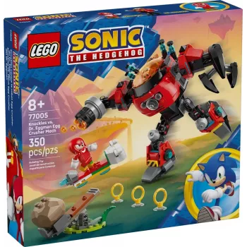 LEGO zestaw konstrukcyjny Sonic the Hedgehog 77005 Knuckles kontra Dr Eggman Egg Crusher Mech, 350 szt., wiek 8+