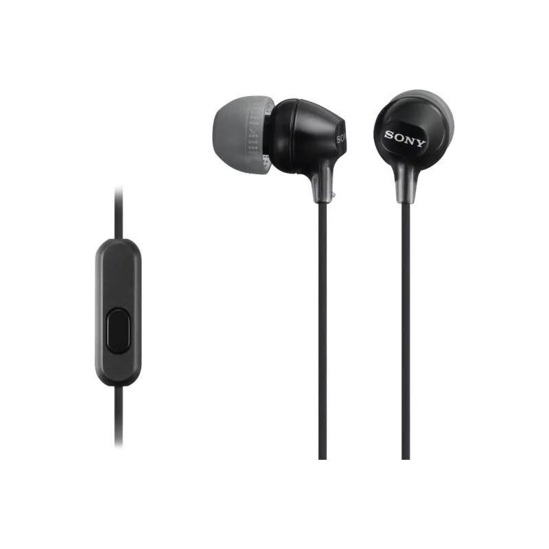 Sony MDR-EX15AP, przewodowy, 8 - 22000 Hz, połączenia/muzyka, 3 g, zestaw słuchawkowy, czarny