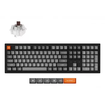 Mechaniczna klawiatura pełnowymiarowa Keychron K10 Max QMK — USB + RF Wireless + Bluetooth, 108 klawiszy, RGB, czarna