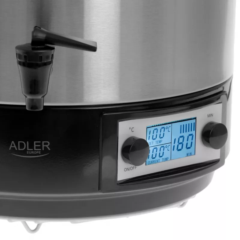 Kocioł do pasteryzacji Adler AD 4496 28L 2600W ze stali nierdzewnej czarny