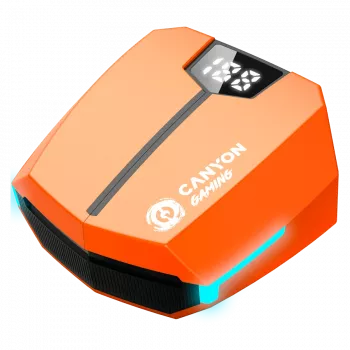 Słuchawki Canyon GTWS-2 Bezprzewodowe Nauszne Gaming USB Type-C Bluetooth Stacja Ładująca Pomarańczowe (CND-GTWS2O)