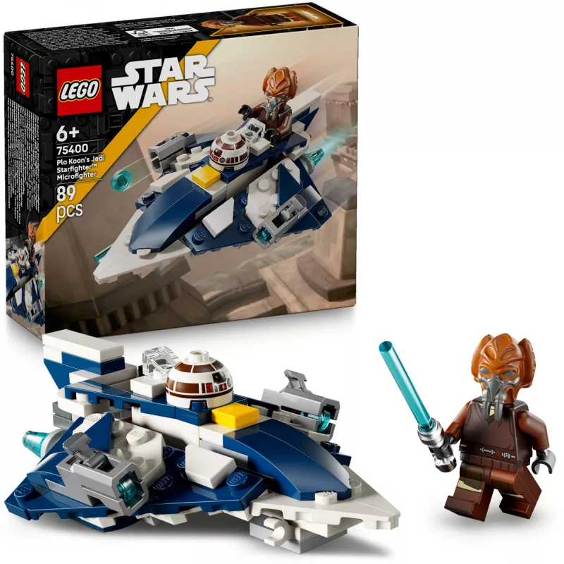LEGO Microfighter Star Wars Plo Koon's Jedi Starfighter 75400 — 89 elementów, 1 minifigurka, wiek 6+
