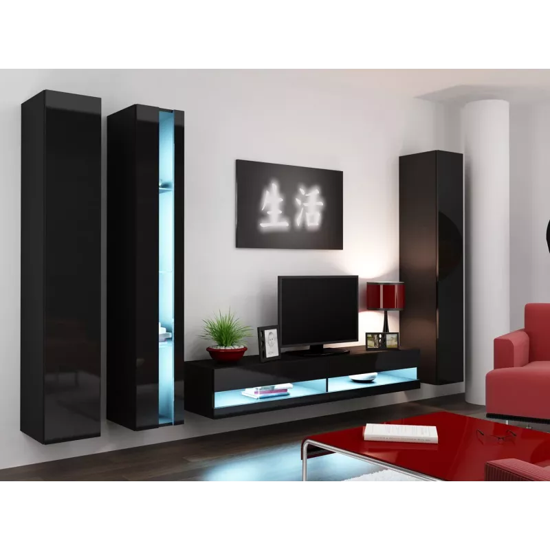 Regał Cama VIGO NEW 180/40/30 czarny/czarny połysk