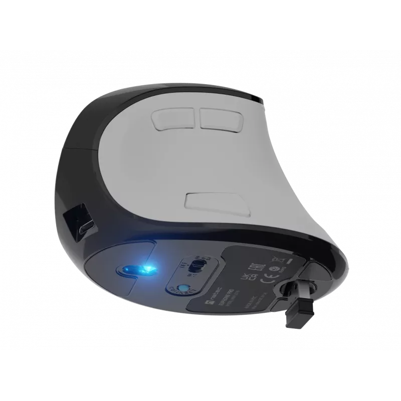 Bezprzewodowa mysz pionowa NATEC Euphonie Pro Bluetooth 5.0, 4000 DPI, programowalna, cicha, biała