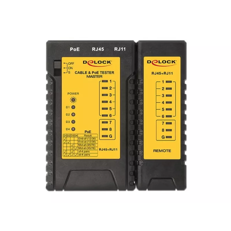 Tester kabli sieciowych DeLOCK 86107 Czarny Żółty