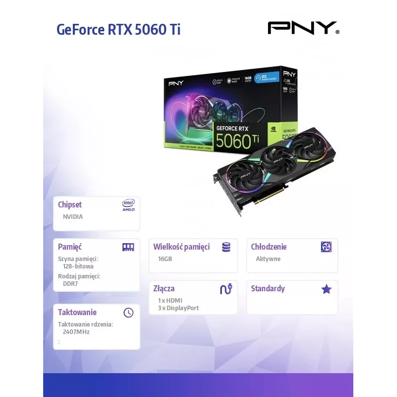 Karta graficzna GeForce RTX 5060 Ti 16GB RGB VCG5060T16TFXXPB1-O