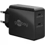 Ładowarka sieciowa Goobay 61757 Szybkie ładowanie USB Type-C 2 porty Czarna