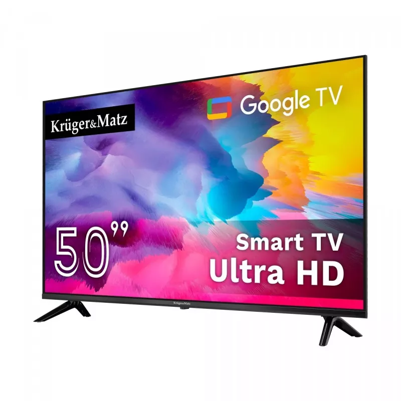 Telewizor LED Kruger & Matz KM0250UHD-SA 50 cali UHD 4K Google TV DVB-T2/T/C H.265 HEVC Klasa energetyczna F