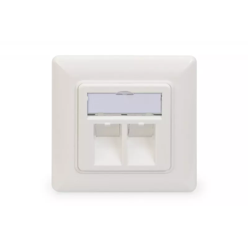 Digitus | Płyta czołowa do modułów Keystone, typ niemiecki, płyta środkowa 50x50 mm, ramka 80x80 mm | DN-93801-1