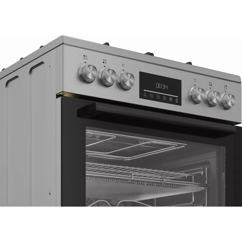 Kuchenka BEKO | FBMA61330GXDT | Typ płyty grzewczej: Gazowa | Typ piekarnika: Elektryczny | Stal nierdzewna | Szerokość 60 cm | Grillowanie | LED | Głębokość 60 cm | 72 L