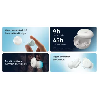 Wielorazowe zatyczki do uszu Anker Soundcore Sleep A30 — douszne, bezprzewodowe, zielone, 2 szt.