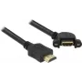DeLOCK - Kabel wideo/audio/sieciowy - HDMI - 28 AWG - HDMI, 19-stykowe (W) - HDMI, 19-stykowe (M) - 1,0m - Czarny - Złącze kątowe 110 stopni (85103)