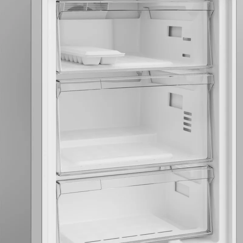 Lodówka Indesit INK 25402 S4E | Kombi wolnostojąca, No Frost, 249 l chłodziarka / 106 l zamrażarka, wys. 203,5 cm, Klasa energetyczna E, 37 dB, Srebrna