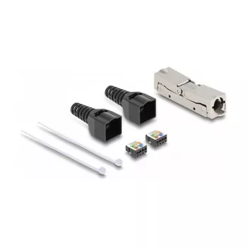 DeLOCK RJ45 Coupler LSA to LSA Cat.8.1 toolfree Czarny