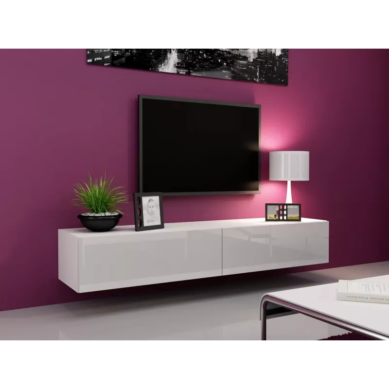 Cama stojak TV VIGO '180' 30/180/40 biały/biały połysk