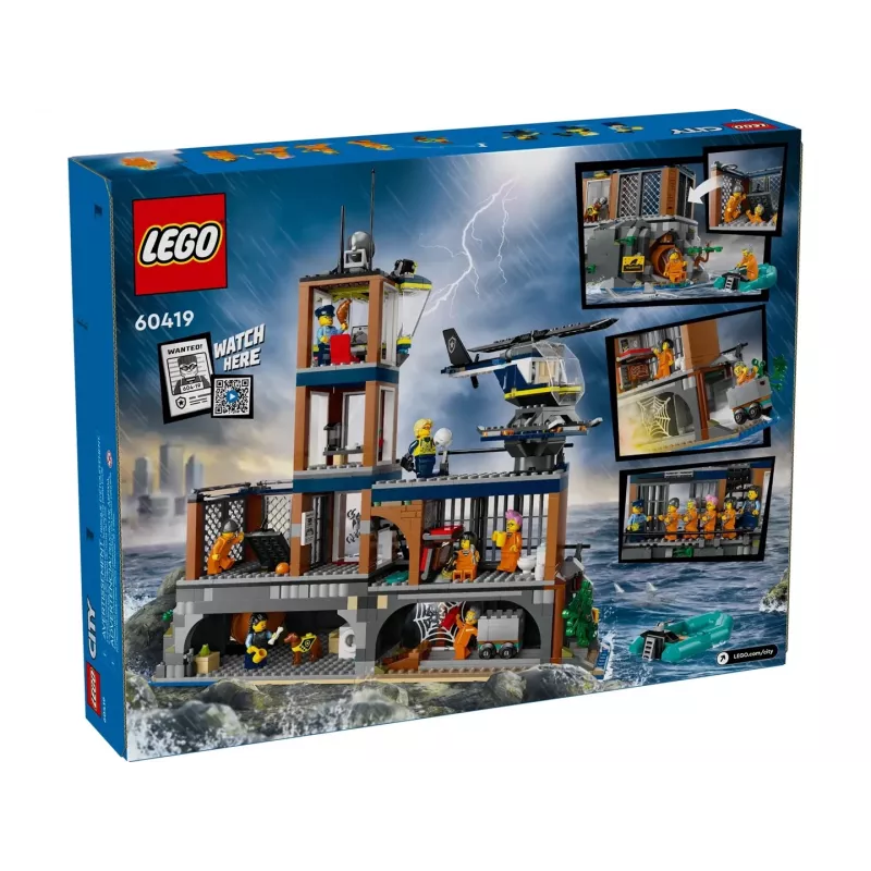 LEGO City Zabawka konstrukcyjna Posterunek policji Wyspa więzienna 60419 — 980 elementów, 7 minifigurek, 370×400×160 mm