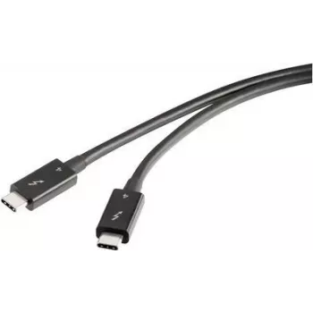 Renkforce Thunderbolt™-Cable Thunderbolt™ 4 Thunderbolt™ (USB-C®) Plug, Thunderbolt™ (USB-C®) Plug 0,80 m Czarny podwójnie ekranowany RF-5235980 (RF-5235980)