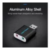 Vention USB zewnętrzna karta dźwiękowa czarna metalowa
