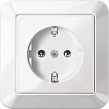 Gniazdo wtykowe SCHUKO Merten 16A MEG2301-1019 termoplastowe polar-białe z płytką maskującą MEG2 MEG2301-1019 (MEG2301-1019)
