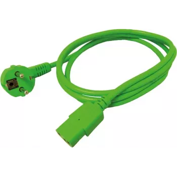 ROLINE - Kabel zasilający - CEE 7/7 (M) kątowy do IEC 60320 C13 prosty - AC 250 V - 10 A - 1.8 m - Zielony - Niemcy (19.08.1013)