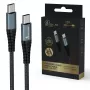 Kabel ładujący Extralink USB-C na USB-C Smart Life 60W 120 cm PVC 5V 2,4A/3A szary