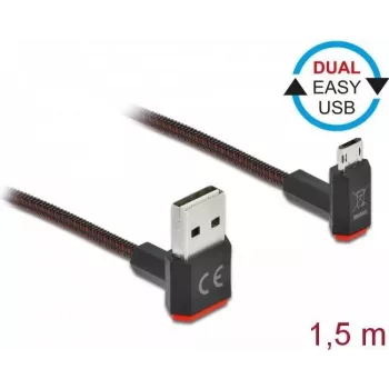 Kabel USB DeLOCK EASY-USB 2.0 Typ-A na Micro-B męski 1,5 m czarny
