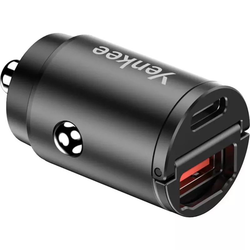 Ładowarka samochodowa YENKEE CAR 02 Power Delivery 30W z portami USB-A i USB-C