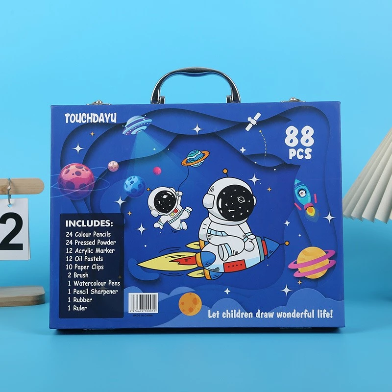 Zestaw do malowania Extralink Niebieski Astronauta — 88 elementów (farby, pędzle, akcesoria)
