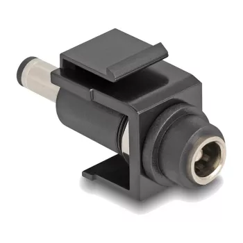 Moduł Keystone DeLOCK DC 5.5 x 2.5 mm żeński na DC 5.5 x 2.1 mm męski czarny