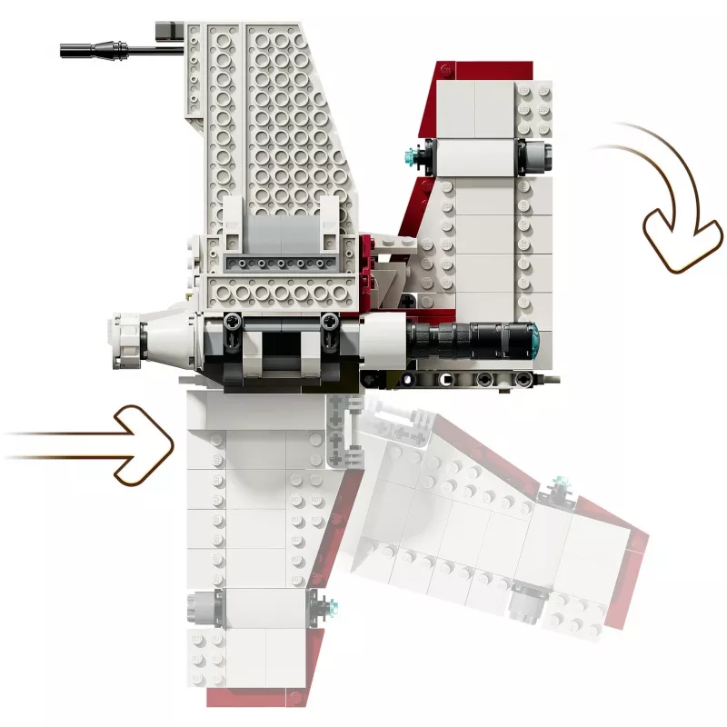 LEGO Star Wars V-19 Torrent Fighter 75432 zestaw konstrukcyjny — 567 sztuk, 3 minifigurki, model do ekspozycji i zabawy