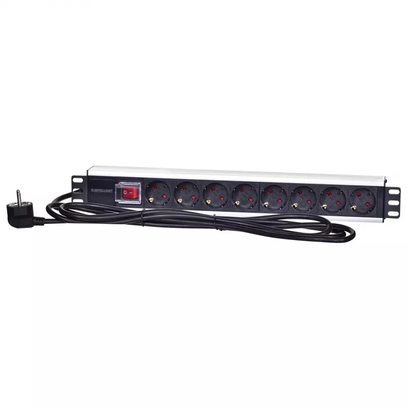 Listwa zasilająca rackmount Intellinet 19 cali 8-gniazdowa typ niemiecki