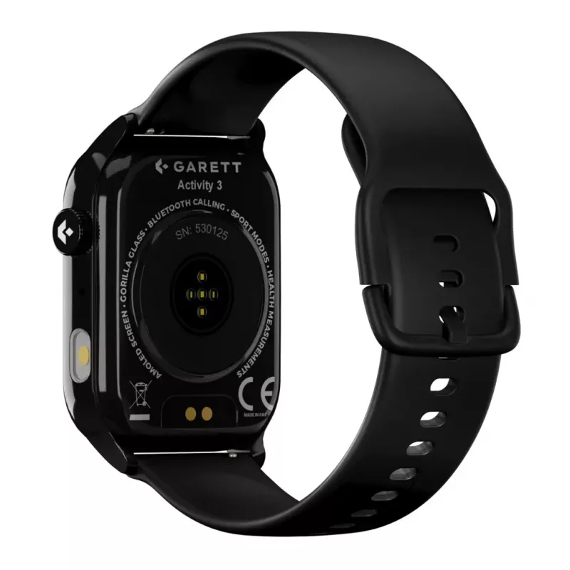 Smartwatch Garett Activity 3 czarny — podstawowe funkcje fitness i powiadomień