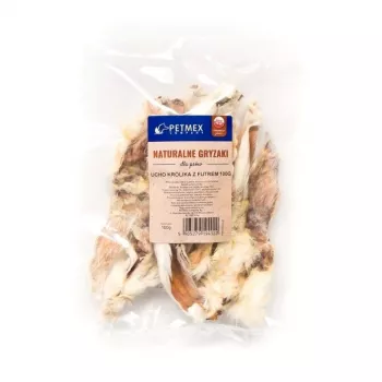 PETMEX gryzak dla psa Ucho królika z futrem 100g