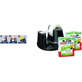 Dozownik taśmy Tesa Easy Cut Compact Sparpack — ręczny dozownik ręczny do taśmy klejącej, zintegrowany nóż