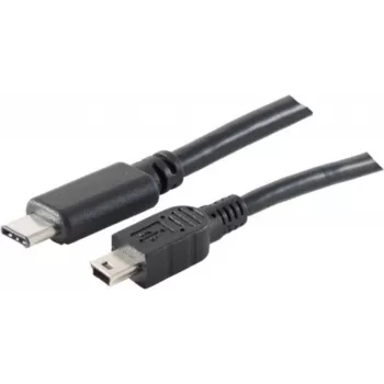Kabel USB S/CONN 77144-1.0 USB 2.0 1 m USB C Mini-USB B Czarny
