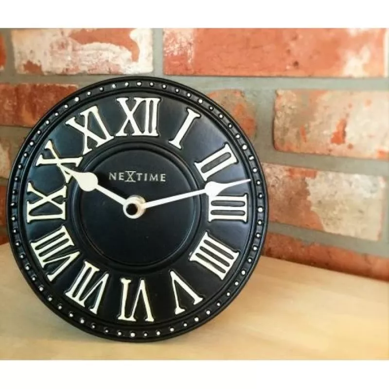 NeXtime klok 5187zw London Table, Ø16 cm, na ścianę, czarny/biały