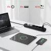 Listwa zasilająca MACLEAN MCE395 B — 5 gniazd, 3×USB, 110–240 V AC, 2,1 A USB, 2500 W, przewód 1,5 m, czarna
