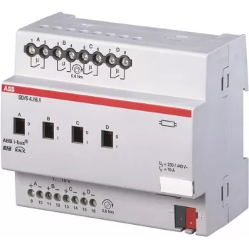 ABB SD/S4.16.1 - Schalt-/Dimm-Aktuator - 4 kanały - srebrny - EN 50 090-2-2 - DC - 21 - 30 V (2CDG110080R0011)