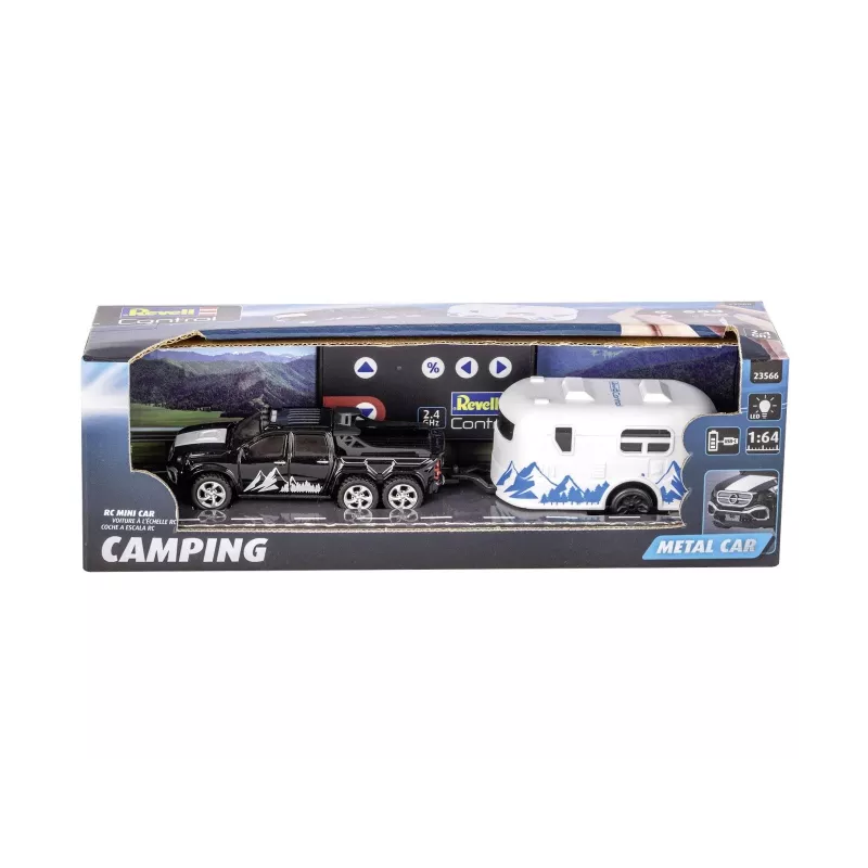 Samochód RC z kamperem REVELL 23566 — mini model zdalnie sterowany, zasilany bateriami, pojazd zabawkowy
