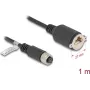 Kabel sieciowy DeLOCK M12 Kabel z wtykiem M12 A-kodowanym 8-pinowym żeńskim na gniazdo RJ45 panelowe Kat.5e FTP 1 m czarny