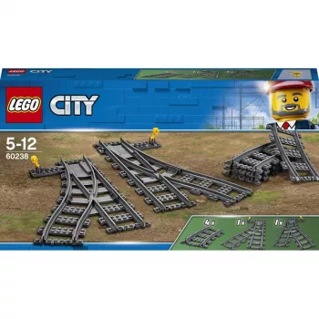 Zestaw klocków konstrukcyjnych LEGO City 60238 – zwrotnica kolejowa i akcesoria do zestawów