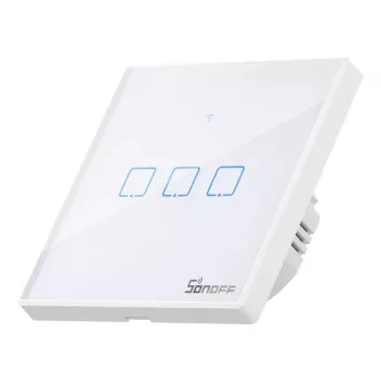 Ścienny inteligentny przełącznik światła Sonoff T2 EU TX 3-kanałowy Wi‑Fi + RF 433