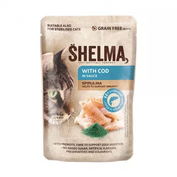 SHELMA z dorszem w sosie - mokra karma dla kota - 85g