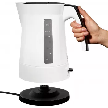 Czajnik elektryczny Melitta Enjoy Aqua 1.7 L 2400 W Czarny Biały