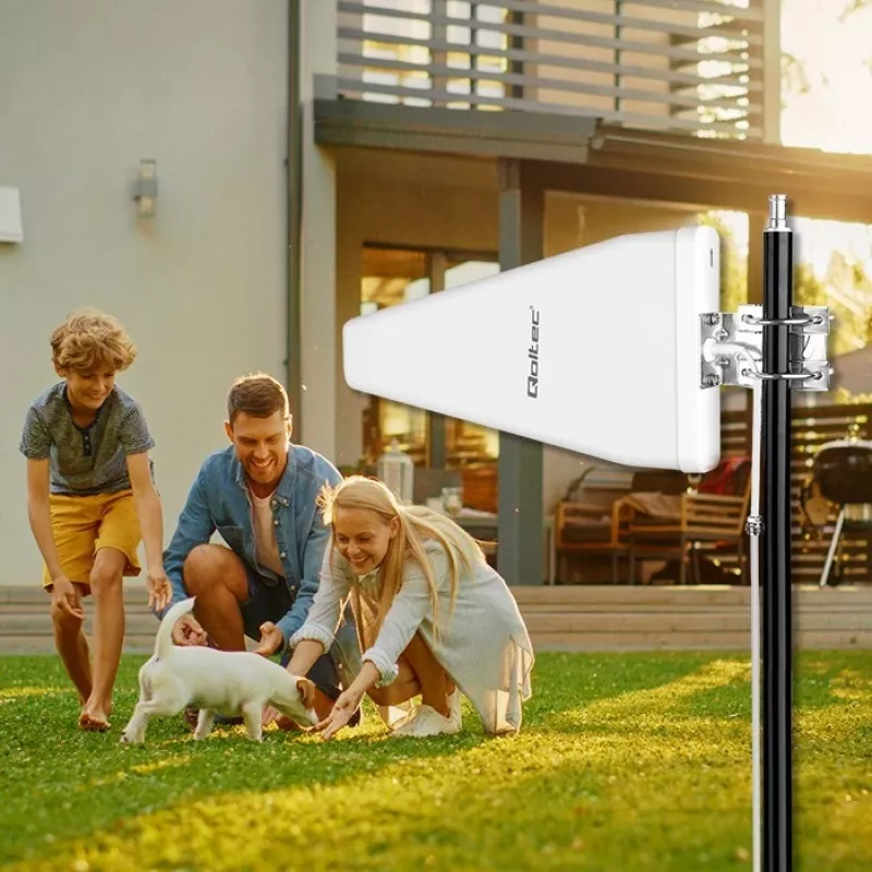 Qoltec 57043 antena 4G LTE DUAL | 14dBi | dookólna | zewnętrzna