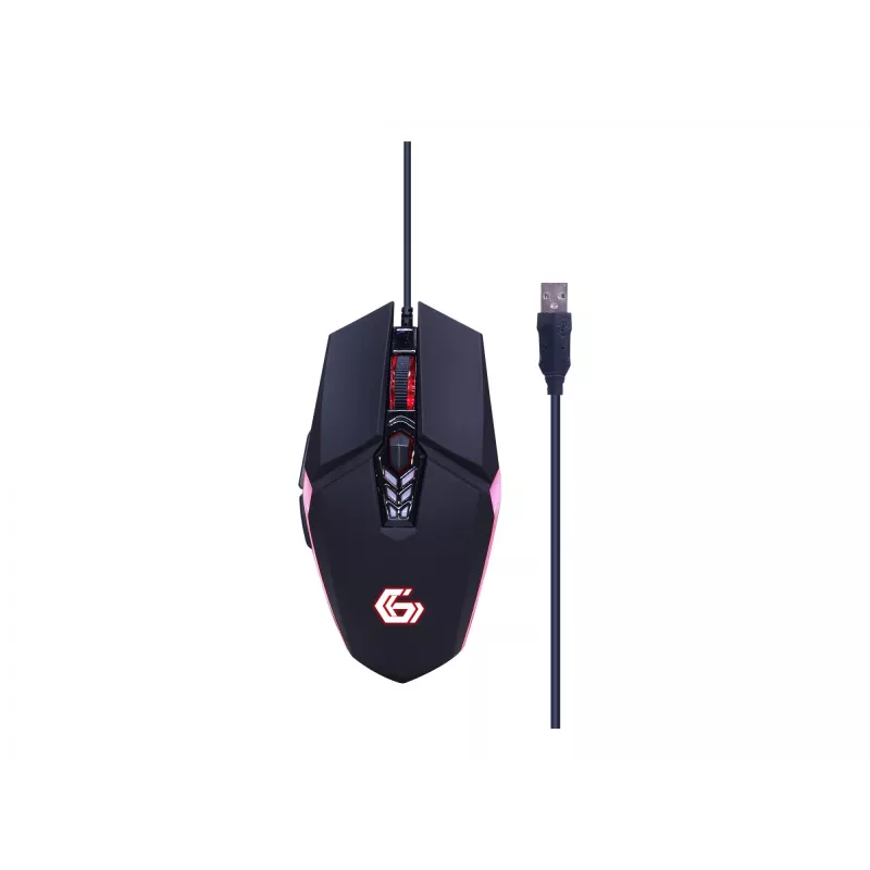 Zestaw klawiatury gamingowej z myszką GEMBIRD GGS-UMGL4-02 — pełnowymiarowa USB QWERTY US English, czarna, podświetlenie LED